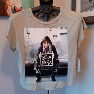 Billie Eilish cropped artichoke green Tee size Large runs smaller